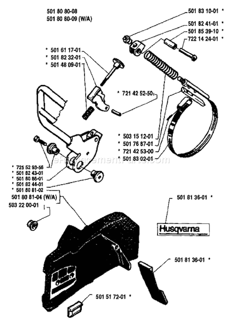 Page C Diagram and Parts List for 281 1988-01 Husqvarna Chainsaw