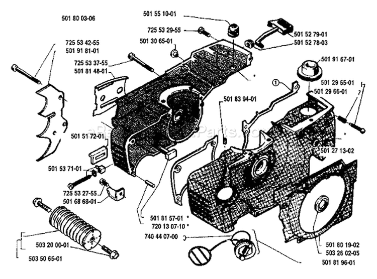 Page D Diagram and Parts List for 281 1988-01 Husqvarna Chainsaw