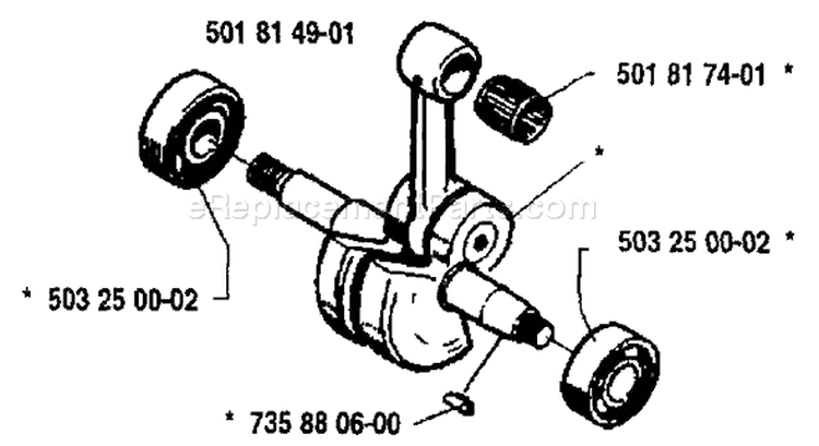 Page E Diagram and Parts List for 281 1988-01 Husqvarna Chainsaw