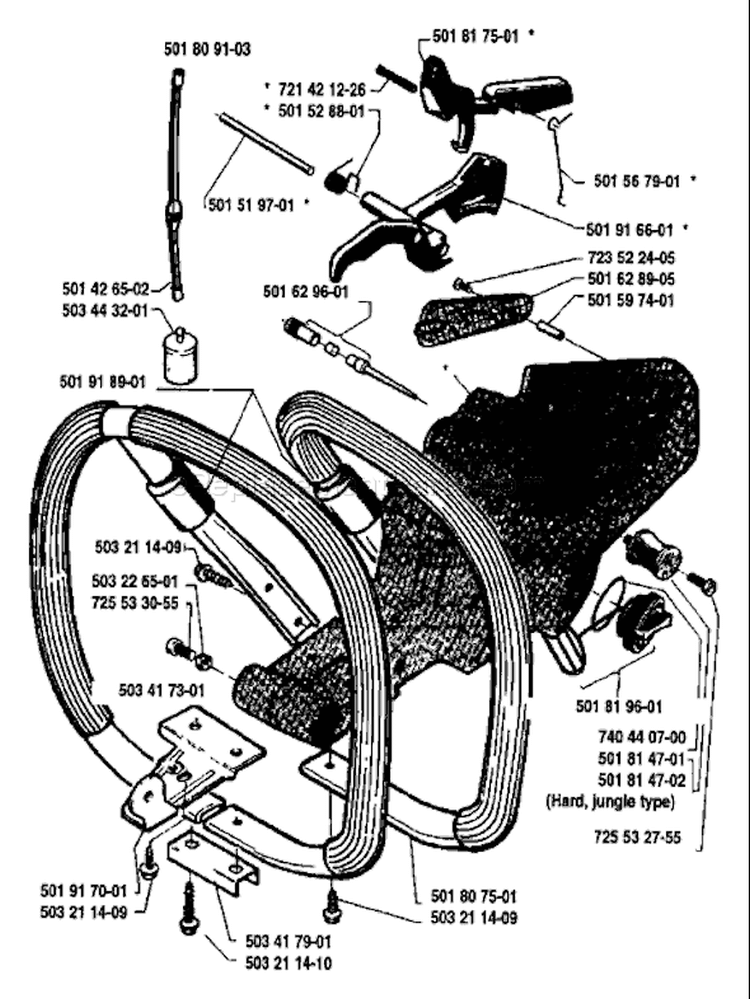 Page F Diagram and Parts List for 281 1988-01 Husqvarna Chainsaw