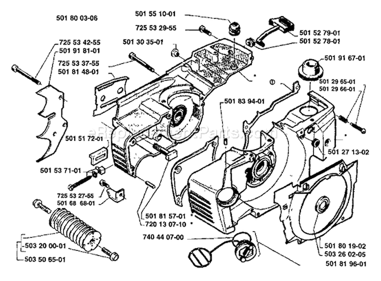 Page D Diagram and Parts List for 281 1988-08 Husqvarna Chainsaw
