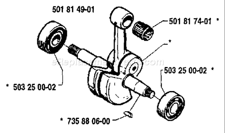 Page E Diagram and Parts List for 288 1989-02 Husqvarna Chainsaw