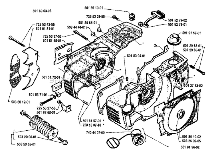 Page C Diagram and Parts List for 281 1991-04 Husqvarna Chainsaw
