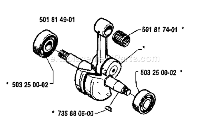 Page D Diagram and Parts List for 281 1991-04 Husqvarna Chainsaw