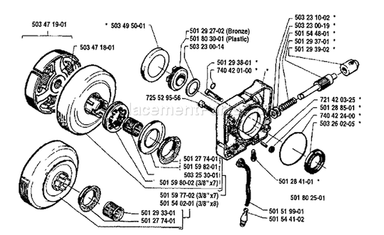 Page G Diagram and Parts List for 281 1991-04 Husqvarna Chainsaw