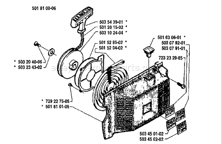 Page I Diagram and Parts List for 281 1991-04 Husqvarna Chainsaw