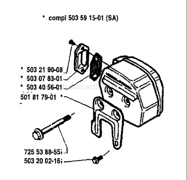 Page G Diagram and Parts List for 288 1993-09 Husqvarna Chainsaw