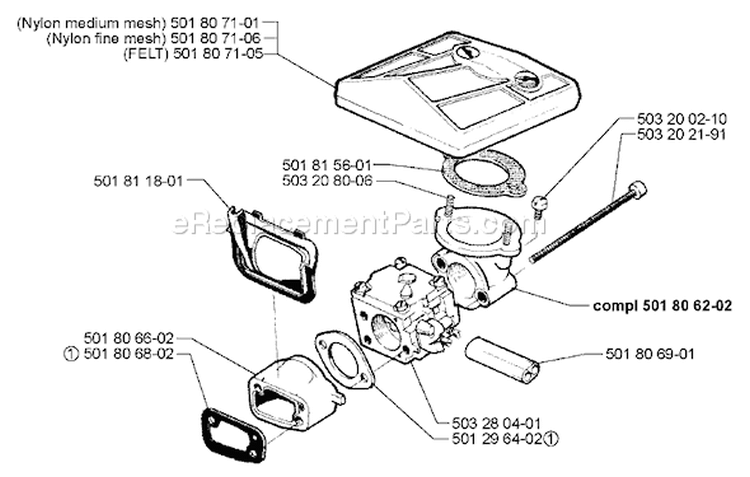Page A Diagram and Parts List for 281 1997-12 Husqvarna Chainsaw