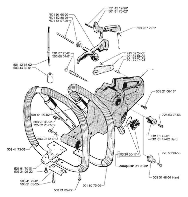 Page L Diagram and Parts List for 281 1997-12 Husqvarna Chainsaw