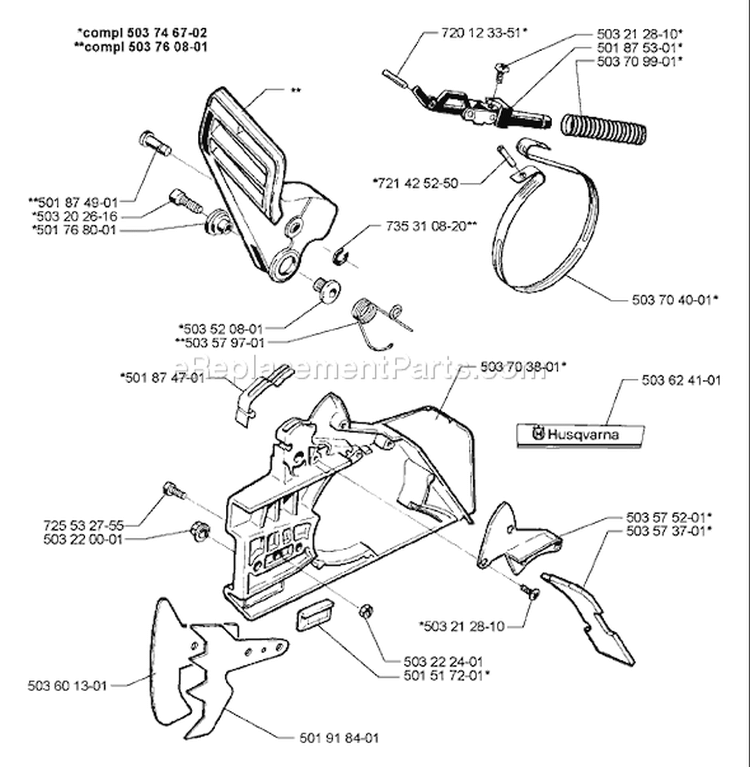 Page C Diagram and Parts List for 281 1997-12 Husqvarna Chainsaw