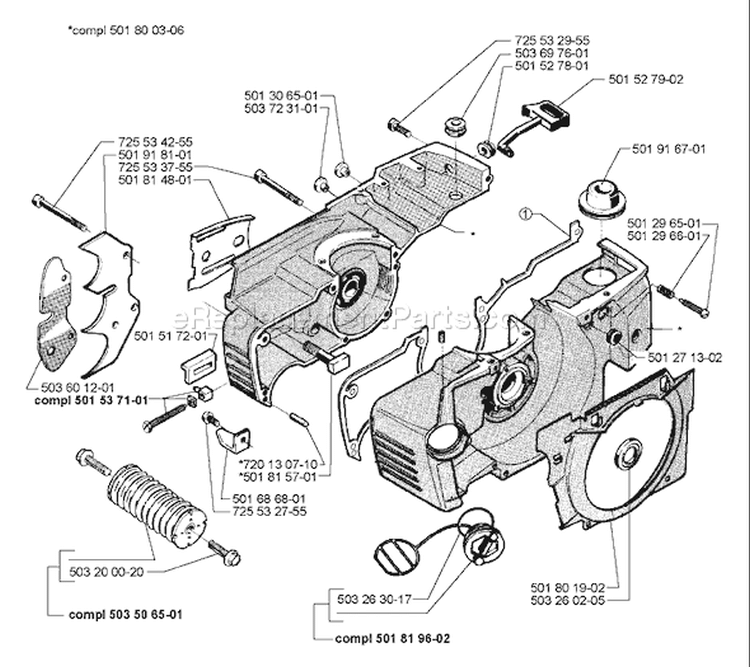 Page D Diagram and Parts List for 281 1997-12 Husqvarna Chainsaw
