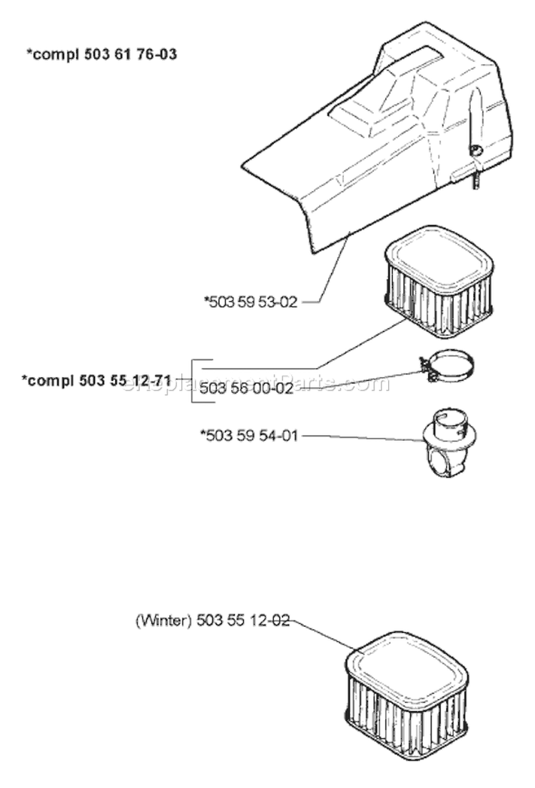 Page F Diagram and Parts List for 281 1997-12 Husqvarna Chainsaw