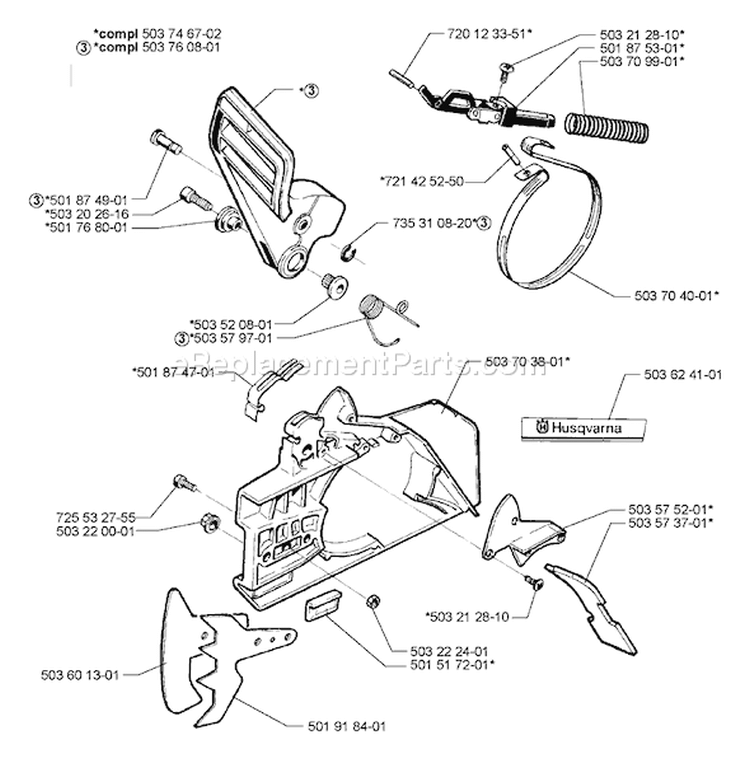 Page C Diagram and Parts List for 288EPA 288 EPA 2000-02 Husqvarna Chainsaw