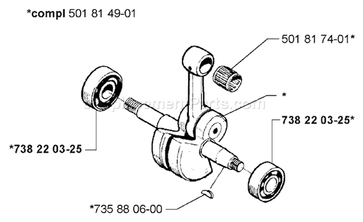 Page E Diagram and Parts List for 288EPA 288 EPA 2000-02 Husqvarna Chainsaw