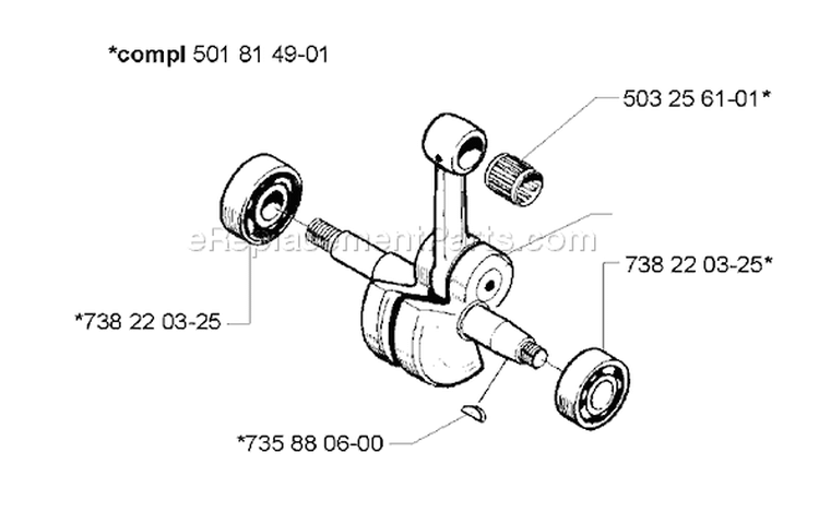 Page F Diagram and Parts List for 281 2001-10 Husqvarna Chainsaw
