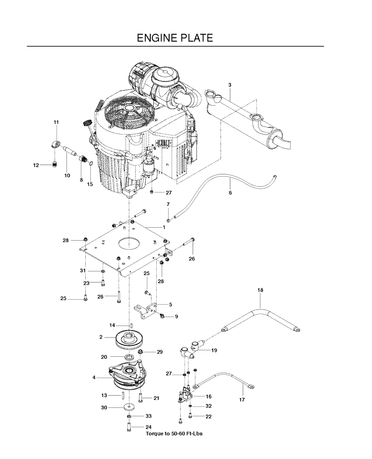 Engine Plate Diagram and Parts List for P-ZT4822FSCARB (966663801)(2010-11) Husqvarna Lawn Mower