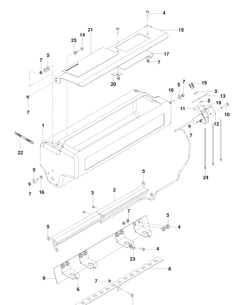 Accessories Seeder 22 Inch Only Diagram and Parts List for DTF226 (966068501)(2010-02) Husqvarna Dethatcher