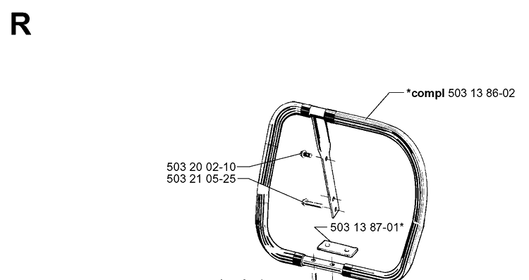 Handle Diagram and Parts List for 3120 20000600001-20013500000 Husqvarna Chainsaw