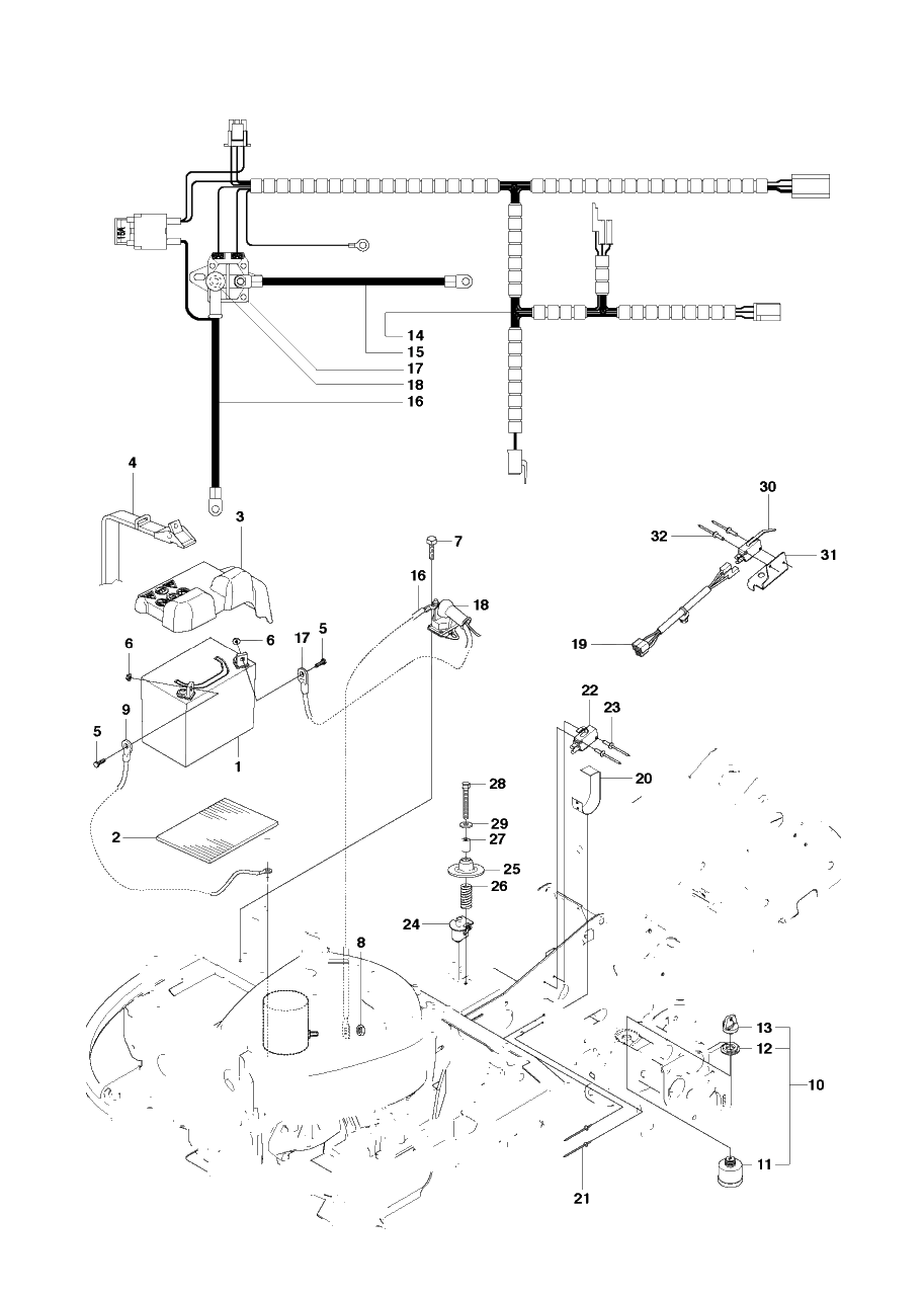 Electrical Diagram and Parts List for R18AWD (966414101)(2010-07) Husqvarna Lawn Tractor
