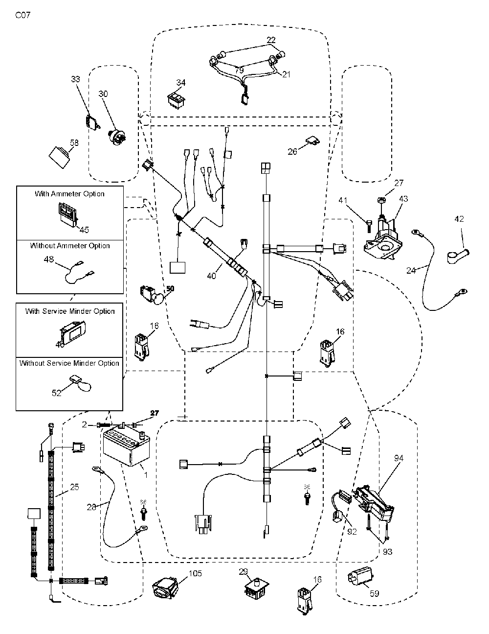 Electrical Diagram and Parts List for CTH220TWIN (96061026400)(2010-01) Husqvarna Lawn Tractor
