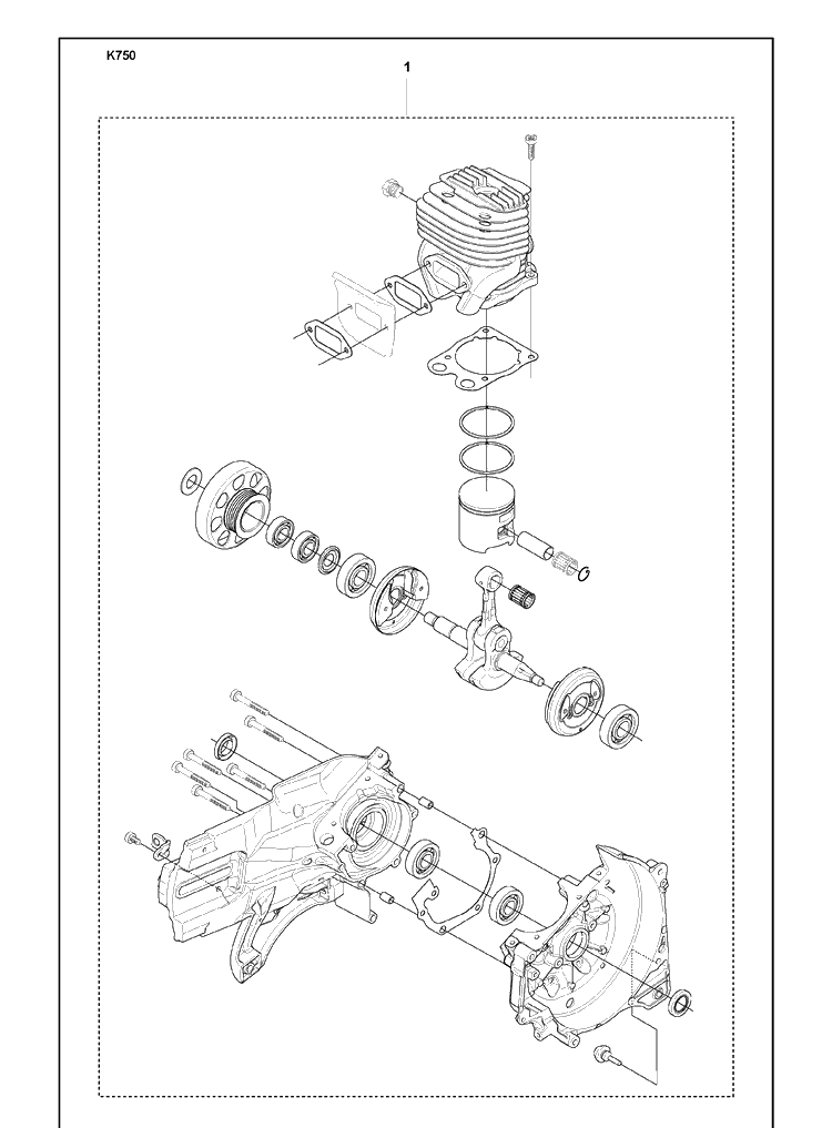 Short Block Diagram and Parts List for K750 2008-10 Husqvarna Lawn Tractor Accessories
