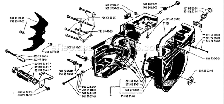 Page D Diagram and Parts List for 298 1986-04 Husqvarna Chainsaw