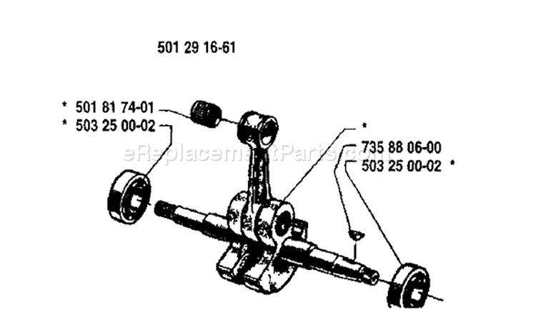 Page E Diagram and Parts List for 298 1986-04 Husqvarna Chainsaw