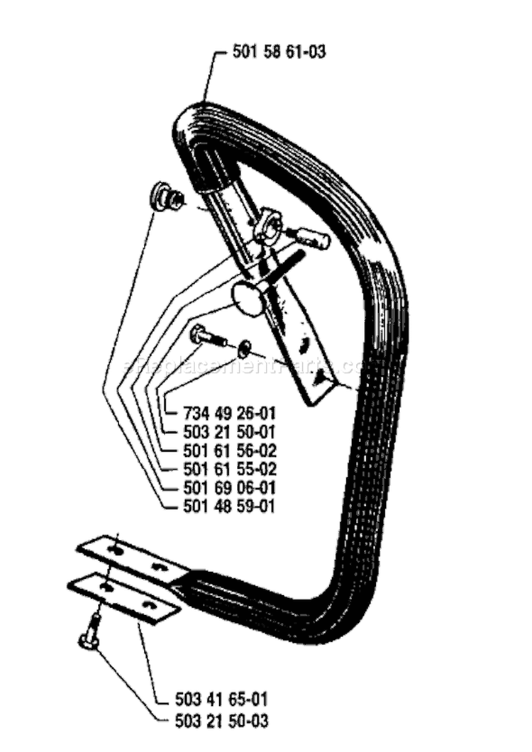 Page F Diagram and Parts List for 298 1986-04 Husqvarna Chainsaw