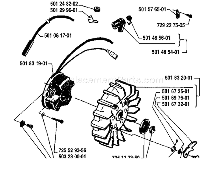 Page G Diagram and Parts List for 298 1986-04 Husqvarna Chainsaw