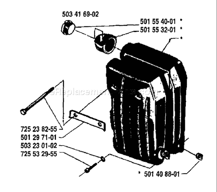 Page H Diagram and Parts List for 298 1986-04 Husqvarna Chainsaw