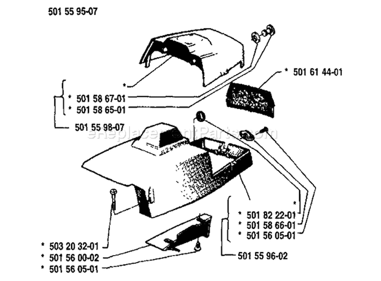 Page N Diagram and Parts List for 298 1987-01 Husqvarna Chainsaw