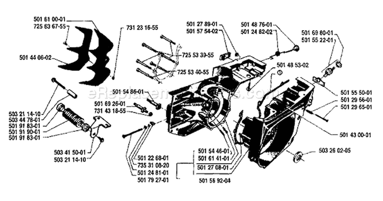 Page E Diagram and Parts List for 298 1987-01 Husqvarna Chainsaw