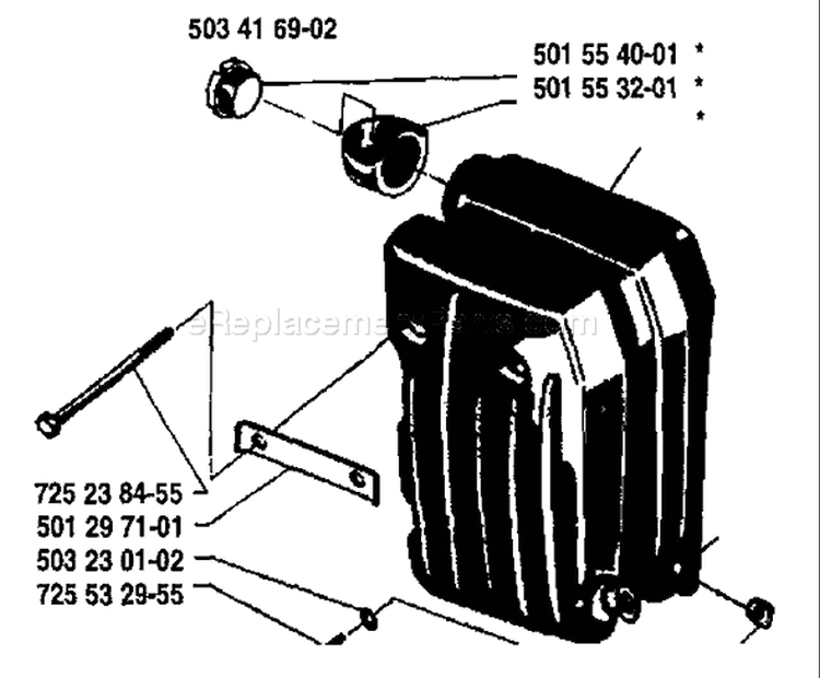 Page H Diagram and Parts List for 298 1987-01 Husqvarna Chainsaw