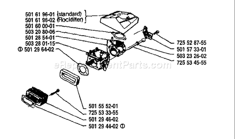 Page A Diagram and Parts List for 298 1987-06 Husqvarna Chainsaw