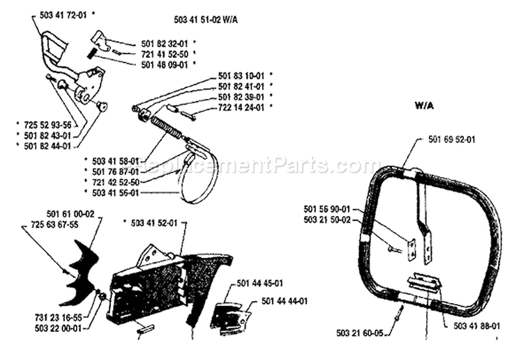 Page L Diagram and Parts List for 298 1987-06 Husqvarna Chainsaw