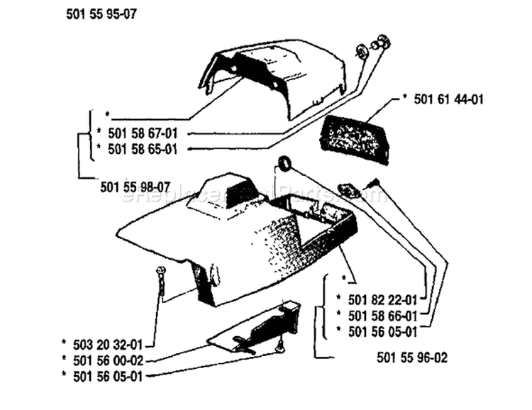 Page O Diagram and Parts List for 298 1987-06 Husqvarna Chainsaw