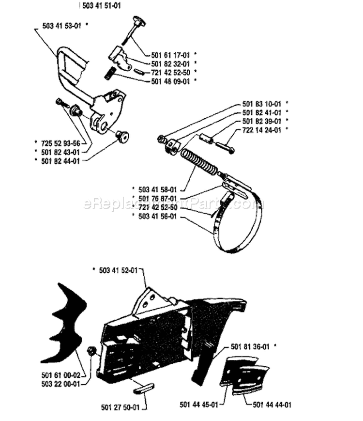 Page C Diagram and Parts List for 298 1987-06 Husqvarna Chainsaw