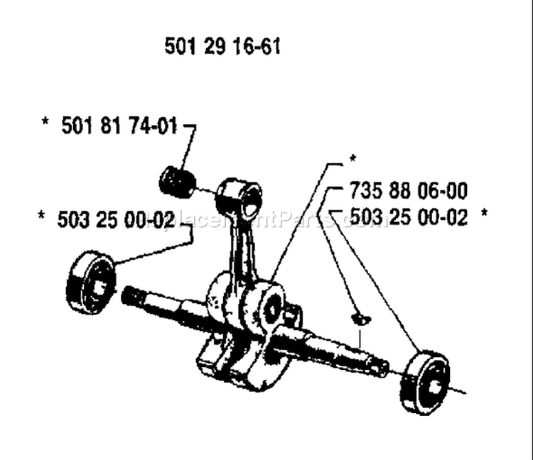 Page D Diagram and Parts List for 298 1987-06 Husqvarna Chainsaw