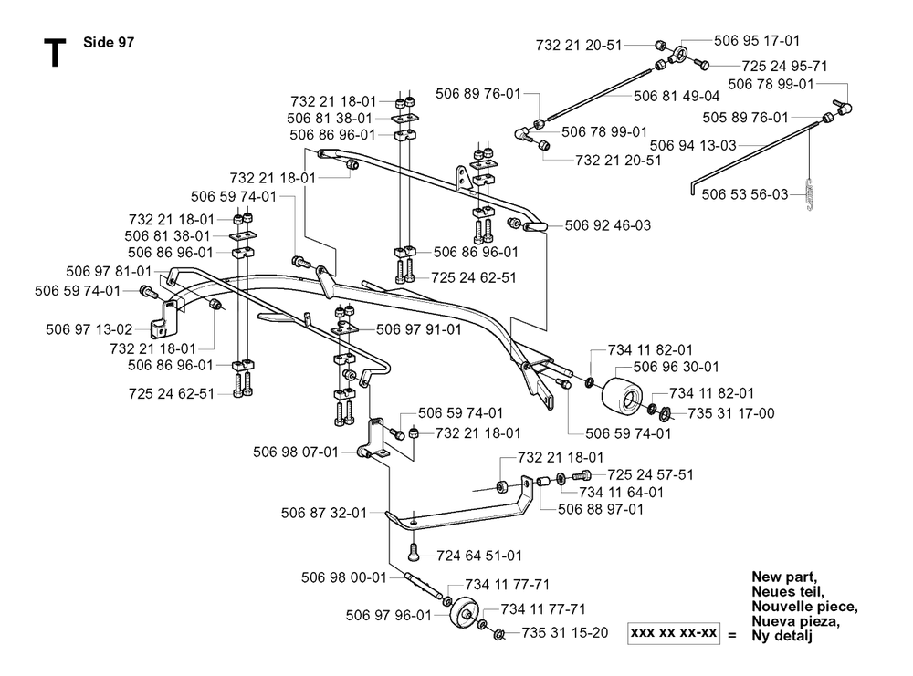 Protection Frame Diagram and Parts List for R16 2003-01 Husqvarna Lawn Tractor