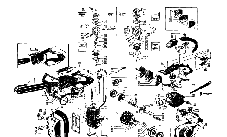 34 General Assembly Diagram and Parts List for HUSKY34 1980-01 Husqvarna Chainsaw