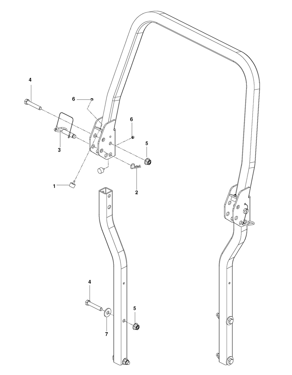 Protection Frame Diagram and Parts List for PZ29D 2011 Husqvarna Lawn Tractor