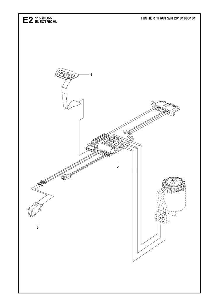 Electrical Diagram and Parts List for 115IHD55 (967098601)(20182200001-Current) Husqvarna Hedge Trimmer