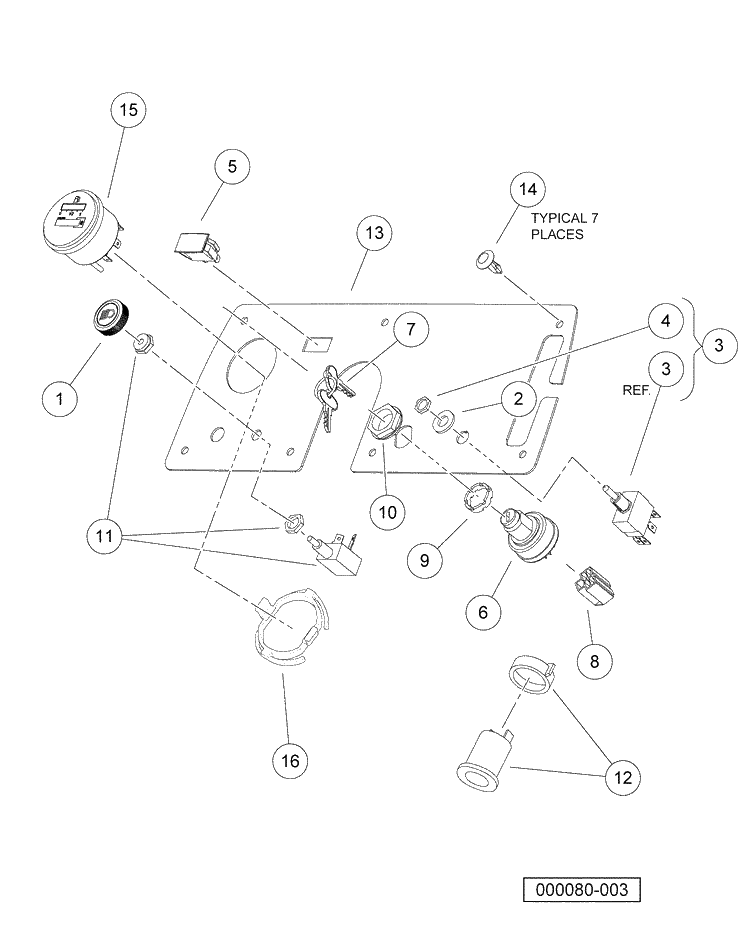 Electrical Components, Instrument Panel, Gasoline Vehicles Diagram and Parts List for HUV4420G 2006-11 Husqvarna Lawn Tractor