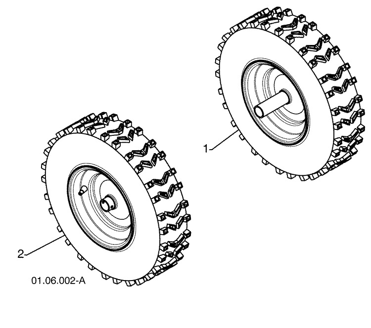 Wheels Diagram and Parts List for 1827SB (961930047)(2009-07) Husqvarna Snow Blower