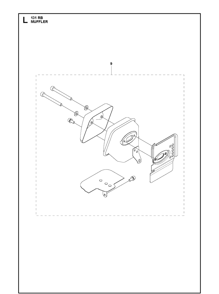 Muffler Diagram and Parts List for 131RB (967843201)(20181300001-Current) Husqvarna Edger
