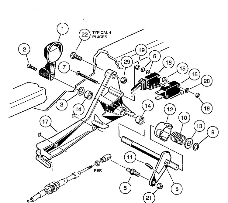 Forward/Reverse Shifter Assembly - Gasoline Vehicle Diagram and Parts List for HUV4210GXP 2005-06 Husqvarna Lawn Tractor