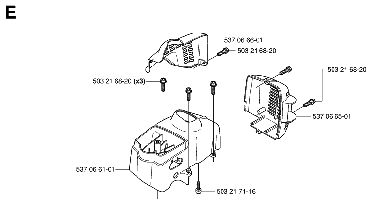 Cover Diagram and Parts List for HA110 20040100001-20054000000 Husqvarna Hedge Trimmer