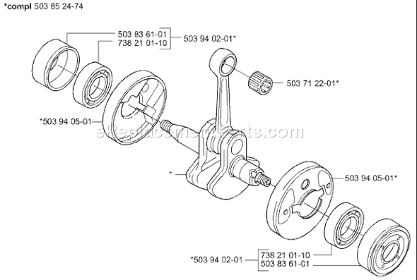Page F Diagram and Parts List for HA850ATTACHMENT 2004-01 Husqvarna Trimmer