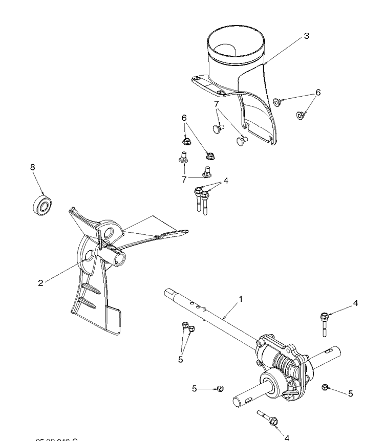 Auger Housing And Impeller 2 Diagram and Parts List for ST427T  Husqvarna Snow Blower