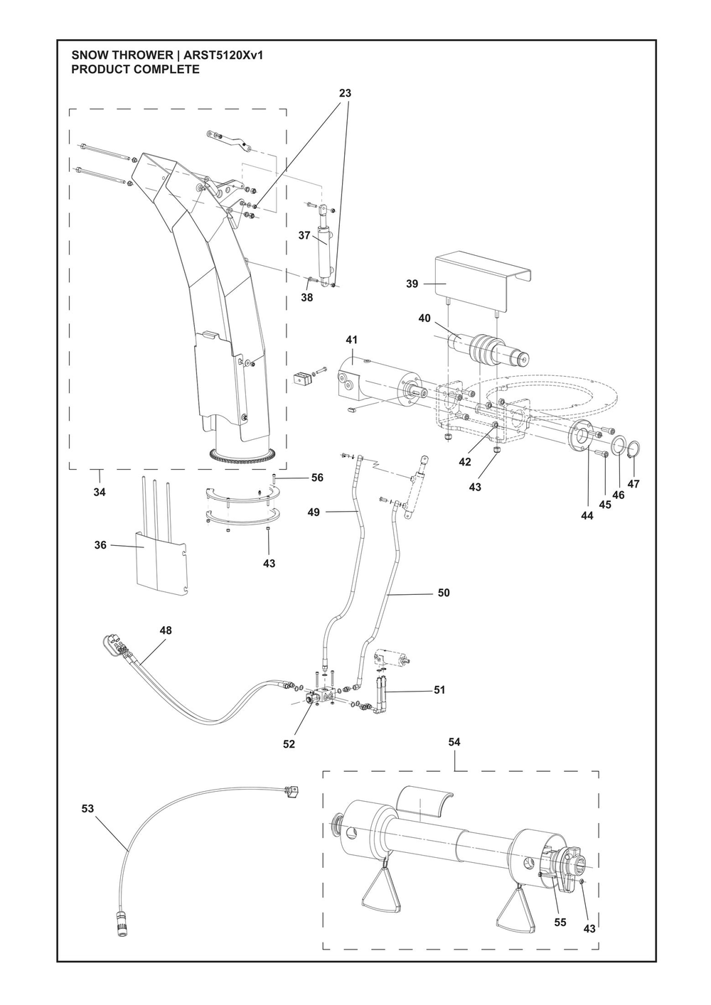 Complete Product Diagram and Parts List for ARST5125XV1  Husqvarna Lawn Tractor Accessories